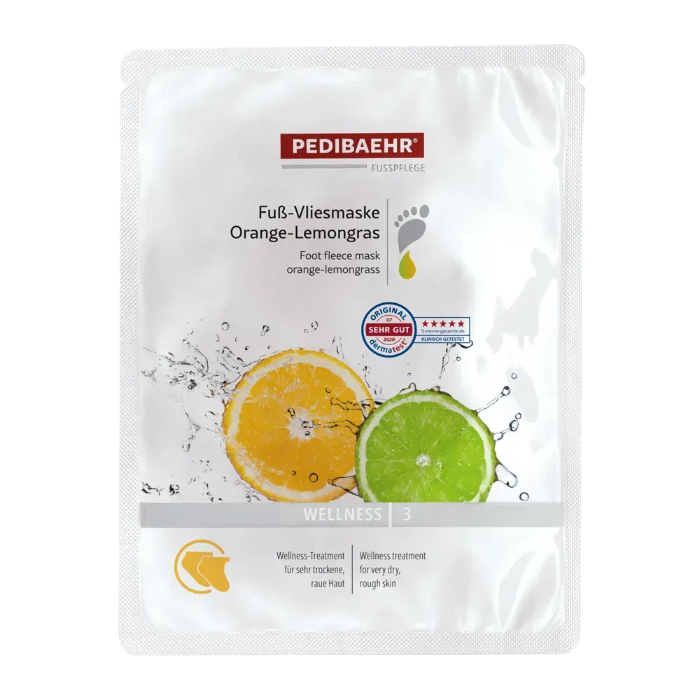 BAEHR Fuss-Vliesmaske Orange-Lemongras 1шт - Маска для стоп із олією апельсина і лайма